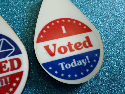I Voted Today Earrings: Laser Cut Acrylic Voter Sticker Earrings 2024 Presidential Election Trump Kamala Harris, Best Gifts for Her/Him/Them