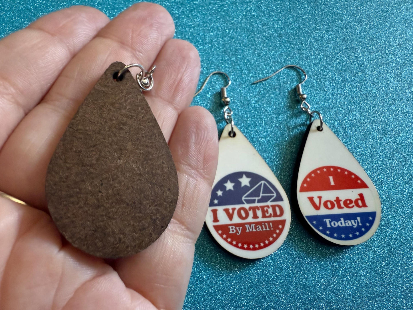 I Voted Today Earrings: Laser Cut Acrylic Voter Sticker Earrings 2024 Presidential Election Trump Kamala Harris, Best Gifts for Her/Him/Them