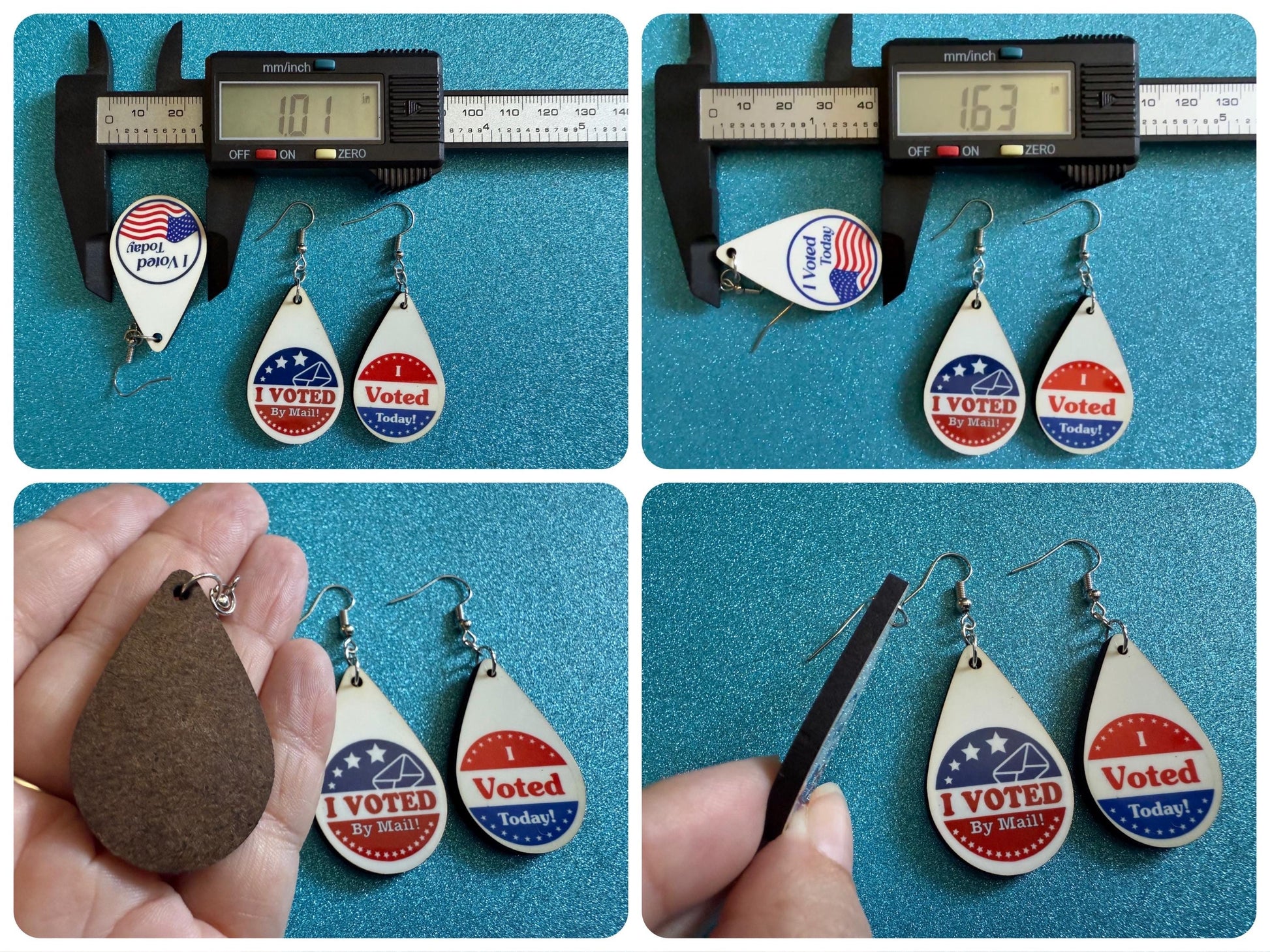 I Voted Today Earrings: Laser Cut Acrylic Voter Sticker Earrings 2024 Presidential Election Trump Kamala Harris, Best Gifts for Her/Him/Them