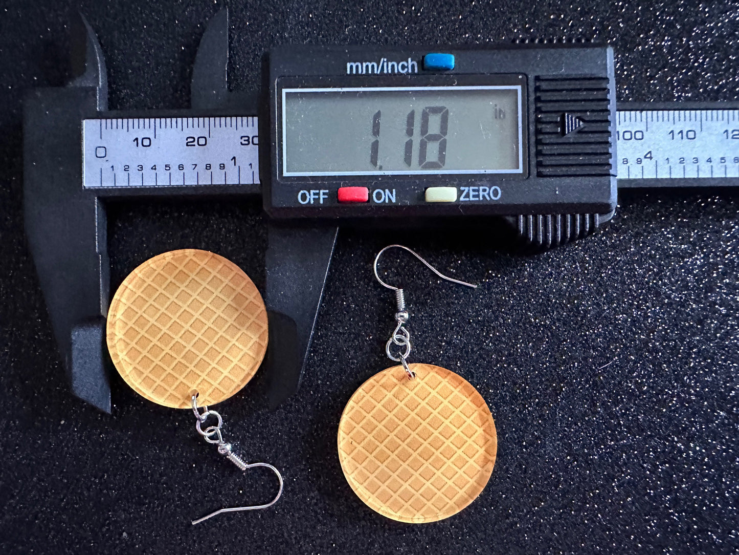 Ice Cream Cone Earrings: Laser Cut Acrylic Circles, Waffle, Dessert Ice Cream, Miniature Food, Novelty, Foodie, Best Gifts for Her/Him/Them