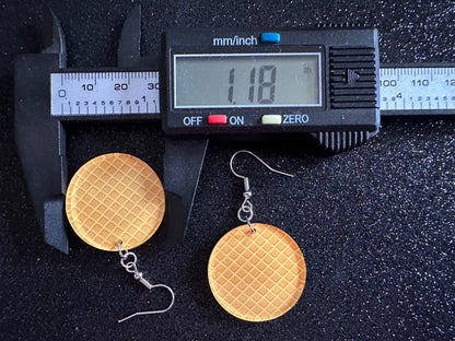 Ice Cream Cone Earrings: Laser Cut Acrylic Circles, Waffle, Dessert Ice Cream, Miniature Food, Novelty, Foodie, Best Gifts for Her/Him/Them