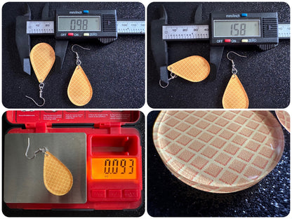 Ice Cream Cone Earrings: Laser Cut Acrylic Teardrop Cones, Waffle, Ice Cream, Miniature Food, Novelty, Foodie, Best Gifts for Her/Him/Them