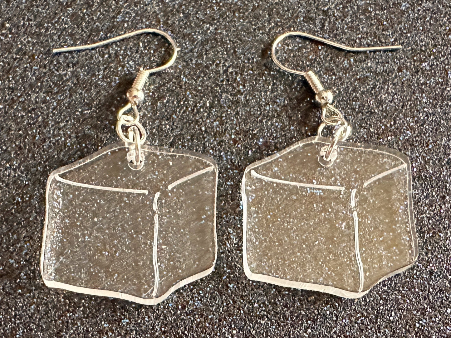 Ice Cube Earrings: Laser Cut Acrylic Ice Cubes, Cold, Iced, Frozen Water, Freezing, Summer, Cool Down, Chill Out, Gifts for Her/Him/Them