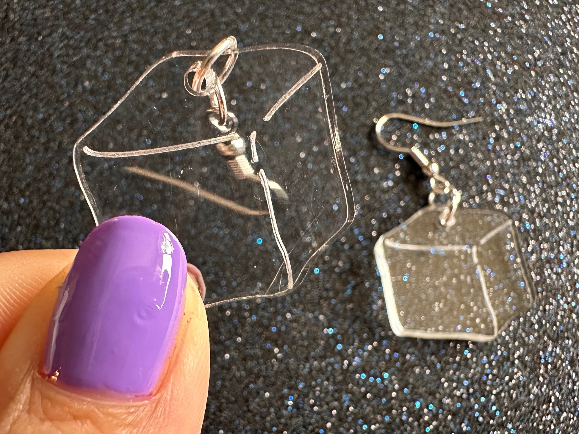 Ice Cube Earrings: Laser Cut Acrylic Ice Cubes, Cold, Iced, Frozen Water, Freezing, Summer, Cool Down, Chill Out, Gifts for Her/Him/Them