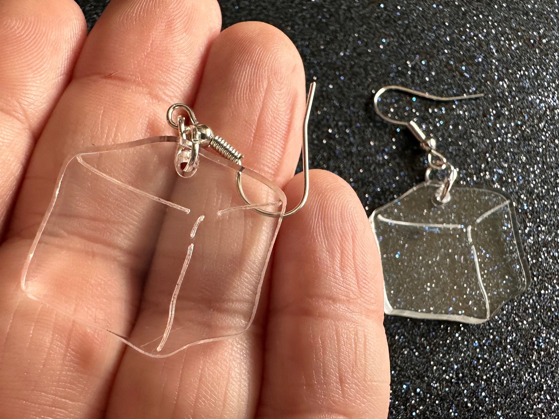 Ice Cube Earrings: Laser Cut Acrylic Ice Cubes, Cold, Iced, Frozen Water, Freezing, Summer, Cool Down, Chill Out, Gifts for Her/Him/Them
