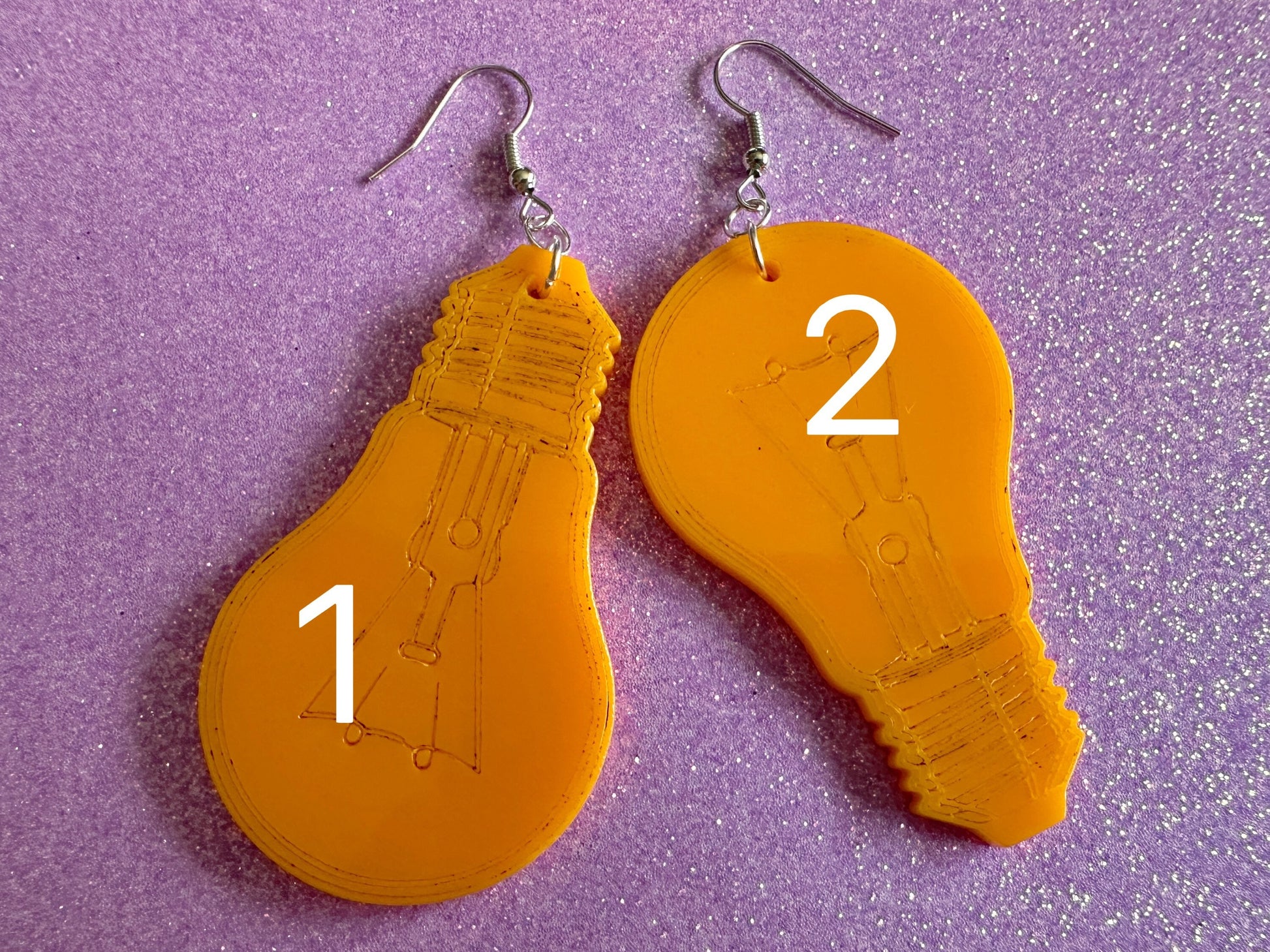 Idea Lightbulb Earrings: Laser Cut Acrylic Lightbulbs, Eureka, Motivational, Bright Light, Lamp, Best Gifts for Her/Him/Them