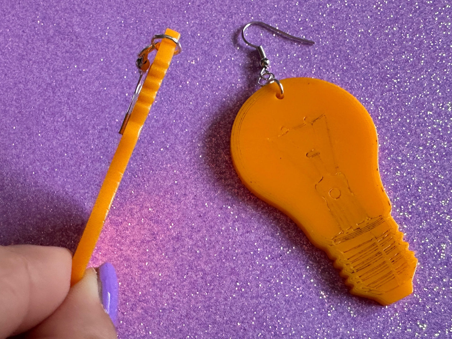 Idea Lightbulb Earrings: Laser Cut Acrylic Lightbulbs, Eureka, Motivational, Bright Light, Lamp, Best Gifts for Her/Him/Them
