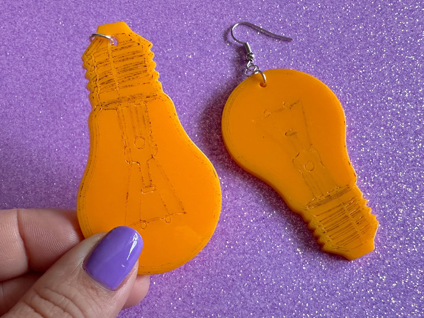 Idea Lightbulb Earrings: Laser Cut Acrylic Lightbulbs, Eureka, Motivational, Bright Light, Lamp, Best Gifts for Her/Him/Them