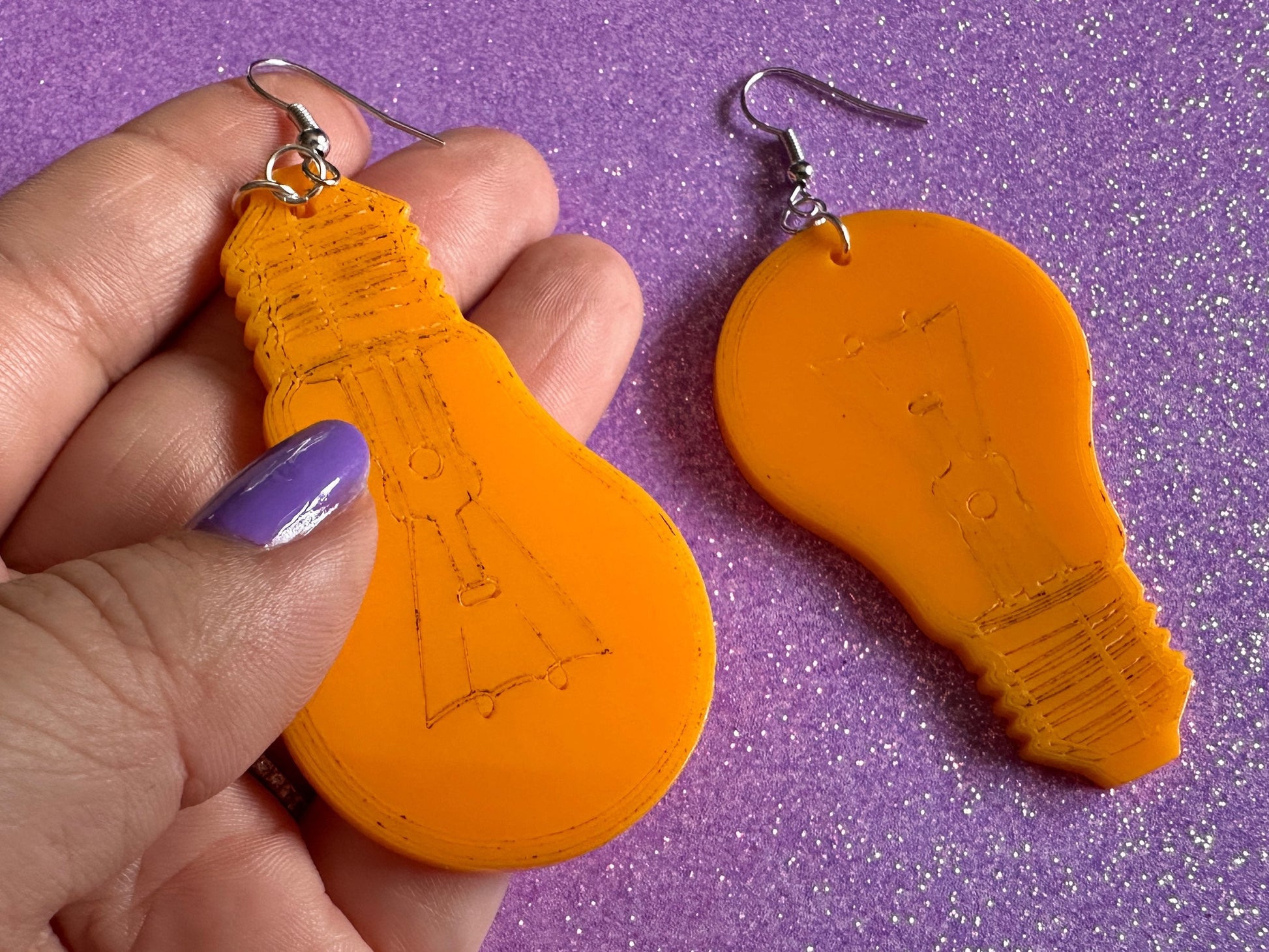 Idea Lightbulb Earrings: Laser Cut Acrylic Lightbulbs, Eureka, Motivational, Bright Light, Lamp, Best Gifts for Her/Him/Them