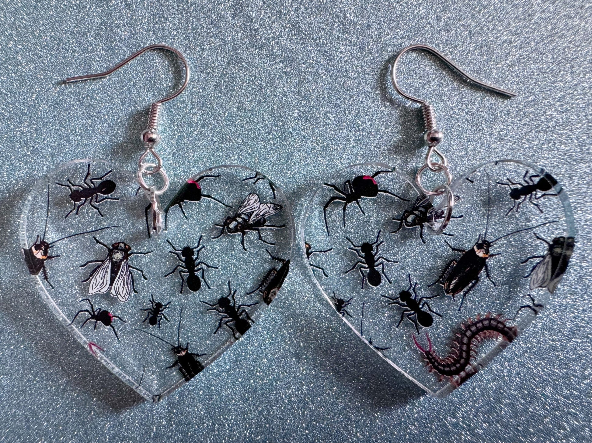 Insect Earrings: Laser Cut Acrylic Insects, Bugs, Ant, Spider, Centipede, Fly, Beetle, Animals, Entomology, Zoo, Best Gifts for Her/Him/Them