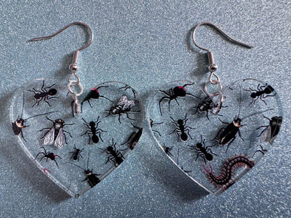 Insect Earrings: Laser Cut Acrylic Insects, Bugs, Ant, Spider, Centipede, Fly, Beetle, Animals, Entomology, Zoo, Best Gifts for Her/Him/Them