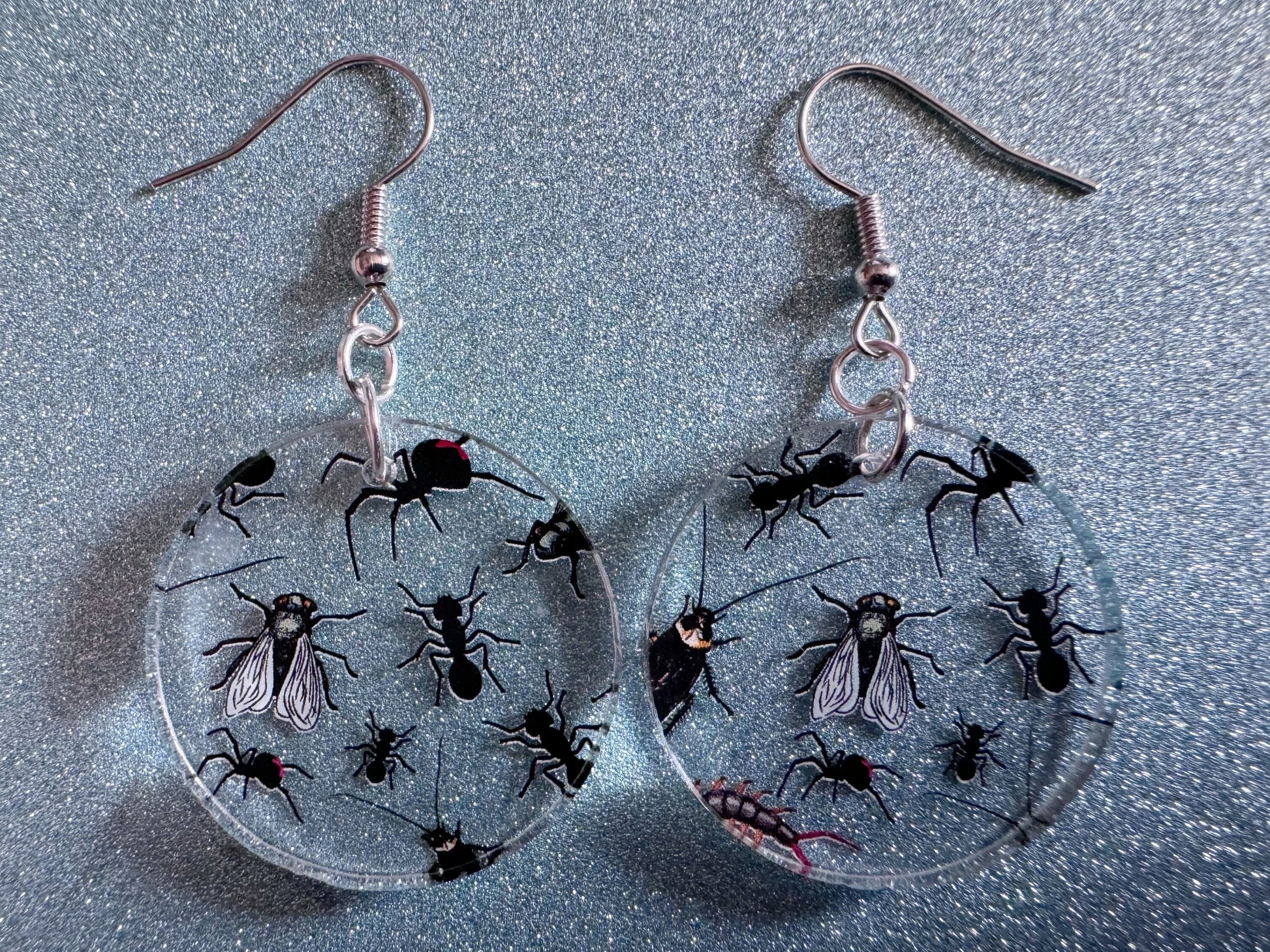 Insect Earrings: Laser Cut Acrylic Insects, Bugs, Ant, Spider, Centipede, Fly, Beetle, Animals, Entomology, Zoo, Best Gifts for Her/Him/Them