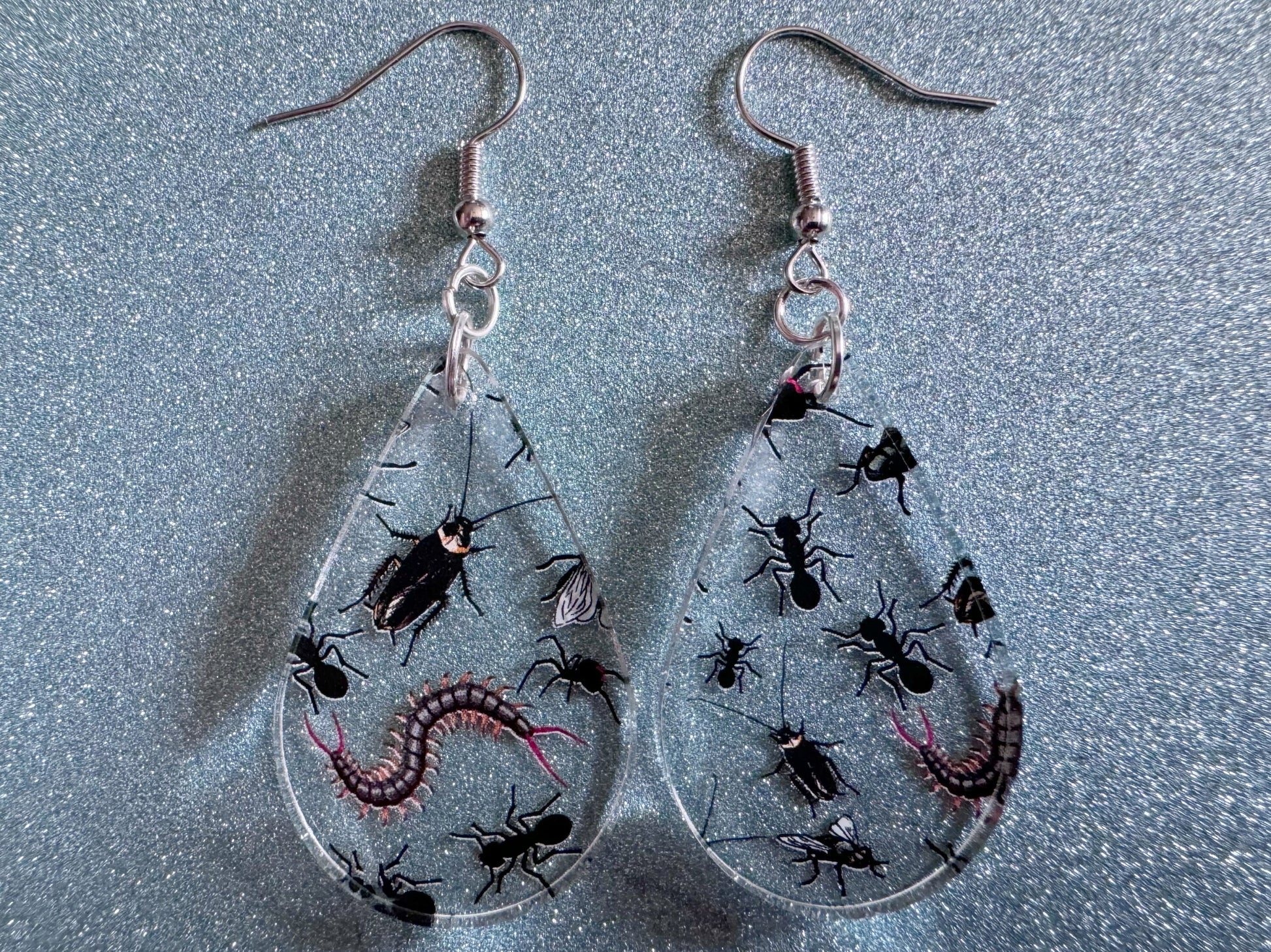 Insect Earrings: Laser Cut Acrylic Insects, Bugs, Ant, Spider, Centipede, Fly, Beetle, Animals, Entomology, Zoo, Best Gifts for Her/Him/Them