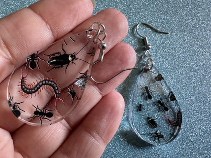 Insect Earrings: Laser Cut Acrylic Insects, Bugs, Ant, Spider, Centipede, Fly, Beetle, Animals, Entomology, Zoo, Best Gifts for Her/Him/Them