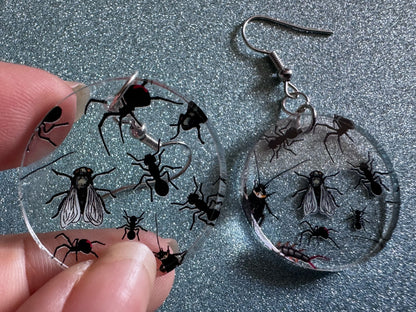 Insect Earrings: Laser Cut Acrylic Insects, Bugs, Ant, Spider, Centipede, Fly, Beetle, Animals, Entomology, Zoo, Best Gifts for Her/Him/Them