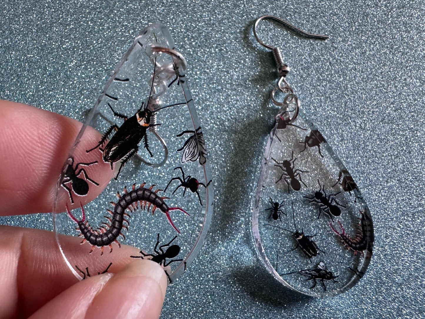 Insect Earrings: Laser Cut Acrylic Insects, Bugs, Ant, Spider, Centipede, Fly, Beetle, Animals, Entomology, Zoo, Best Gifts for Her/Him/Them