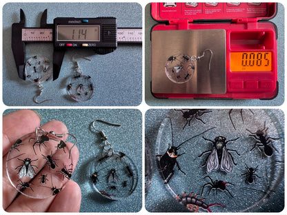 Insect Earrings: Laser Cut Acrylic Insects, Bugs, Ant, Spider, Centipede, Fly, Beetle, Animals, Entomology, Zoo, Best Gifts for Her/Him/Them