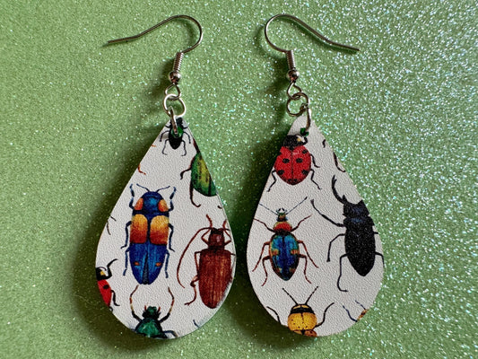 Insect Earrings: Laser Cut Acrylic Insects, Bugs, Green Earrings, Beetle, Animals, Entomology, Zoo, Colorful, Best Gifts for Her/Him/Them