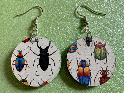 Insect Earrings: Laser Cut Acrylic Insects, Bugs, Green Earrings, Beetle, Animals, Entomology, Zoo, Colorful, Best Gifts for Her/Him/Them