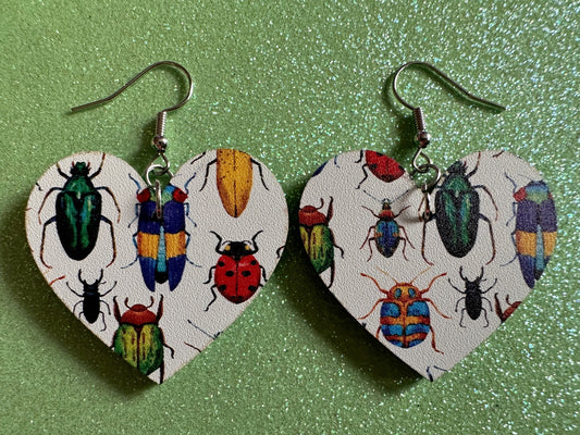 Insect Earrings: Laser Cut Acrylic Insects, Bugs, Green Earrings, Beetle, Animals, Entomology, Zoo, Colorful, Best Gifts for Her/Him/Them