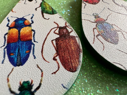 Insect Earrings: Laser Cut Acrylic Insects, Bugs, Green Earrings, Beetle, Animals, Entomology, Zoo, Colorful, Best Gifts for Her/Him/Them