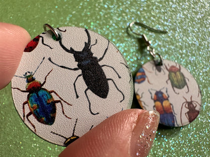 Insect Earrings: Laser Cut Acrylic Insects, Bugs, Green Earrings, Beetle, Animals, Entomology, Zoo, Colorful, Best Gifts for Her/Him/Them