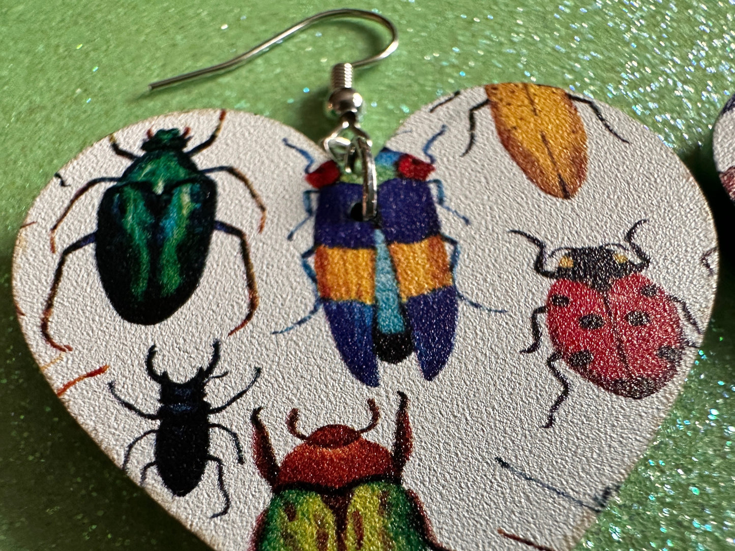 Insect Earrings: Laser Cut Acrylic Insects, Bugs, Green Earrings, Beetle, Animals, Entomology, Zoo, Colorful, Best Gifts for Her/Him/Them
