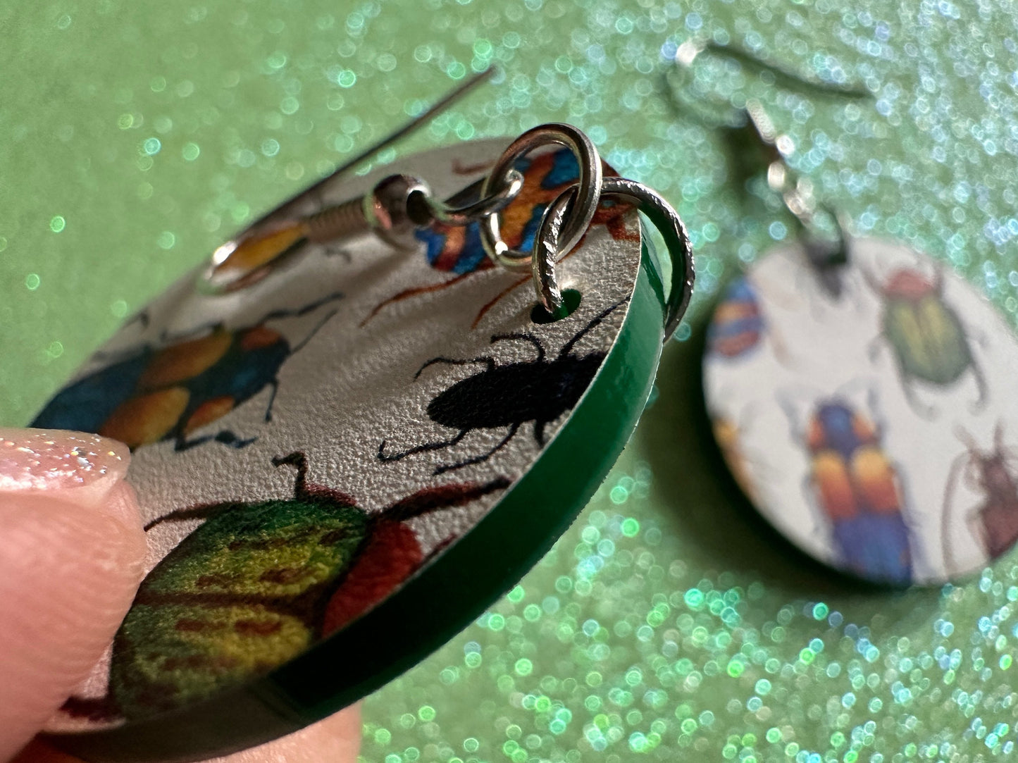 Insect Earrings: Laser Cut Acrylic Insects, Bugs, Green Earrings, Beetle, Animals, Entomology, Zoo, Colorful, Best Gifts for Her/Him/Them