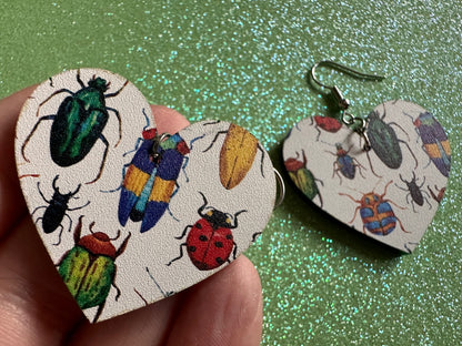 Insect Earrings: Laser Cut Acrylic Insects, Bugs, Green Earrings, Beetle, Animals, Entomology, Zoo, Colorful, Best Gifts for Her/Him/Them