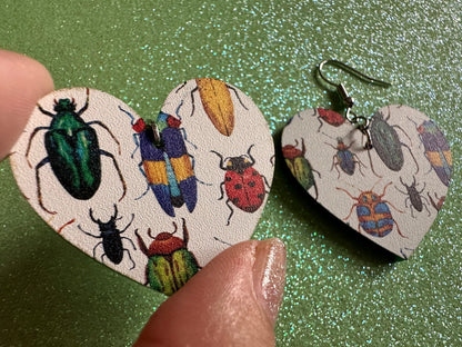 Insect Earrings: Laser Cut Acrylic Insects, Bugs, Green Earrings, Beetle, Animals, Entomology, Zoo, Colorful, Best Gifts for Her/Him/Them