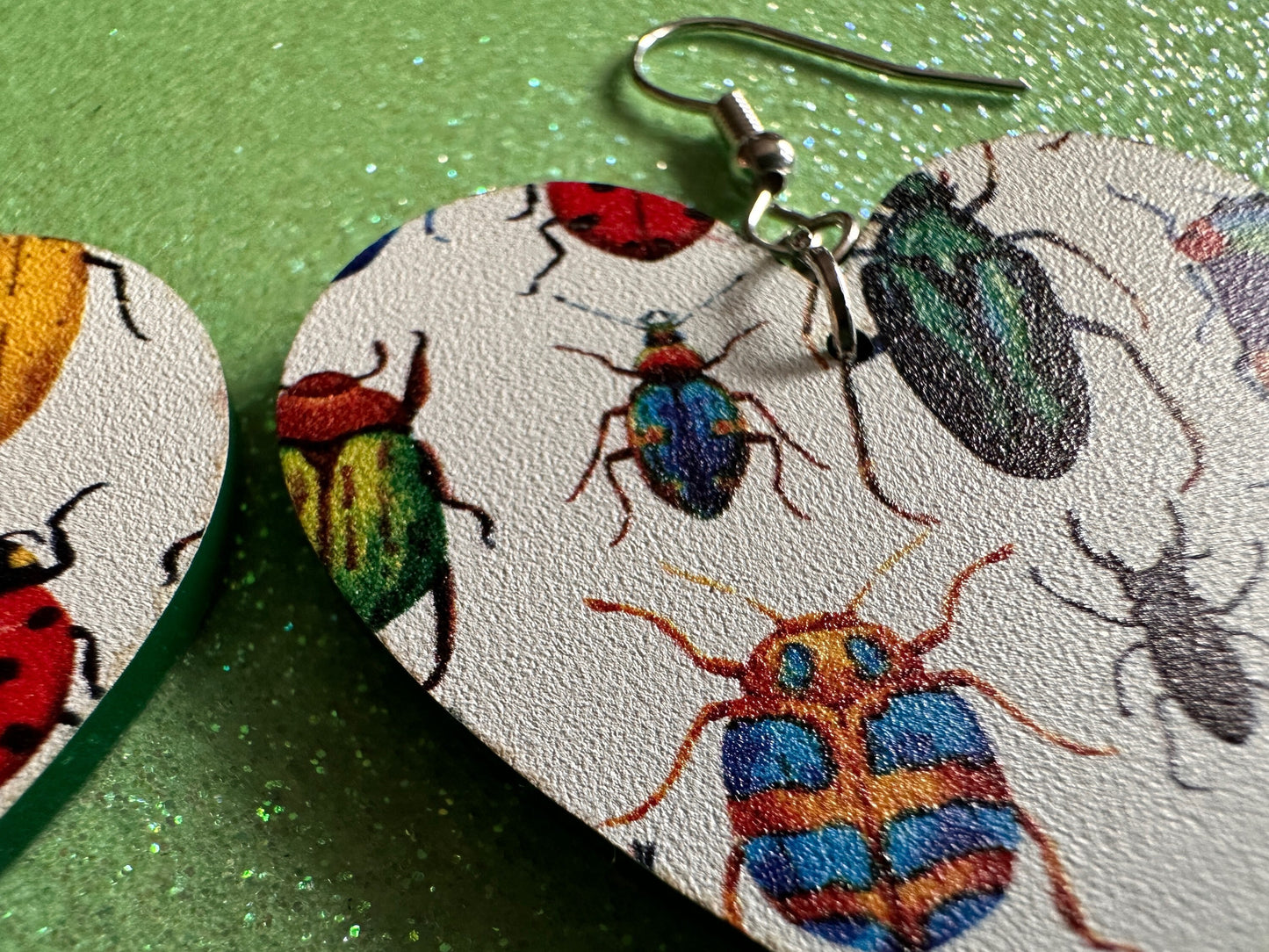 Insect Earrings: Laser Cut Acrylic Insects, Bugs, Green Earrings, Beetle, Animals, Entomology, Zoo, Colorful, Best Gifts for Her/Him/Them