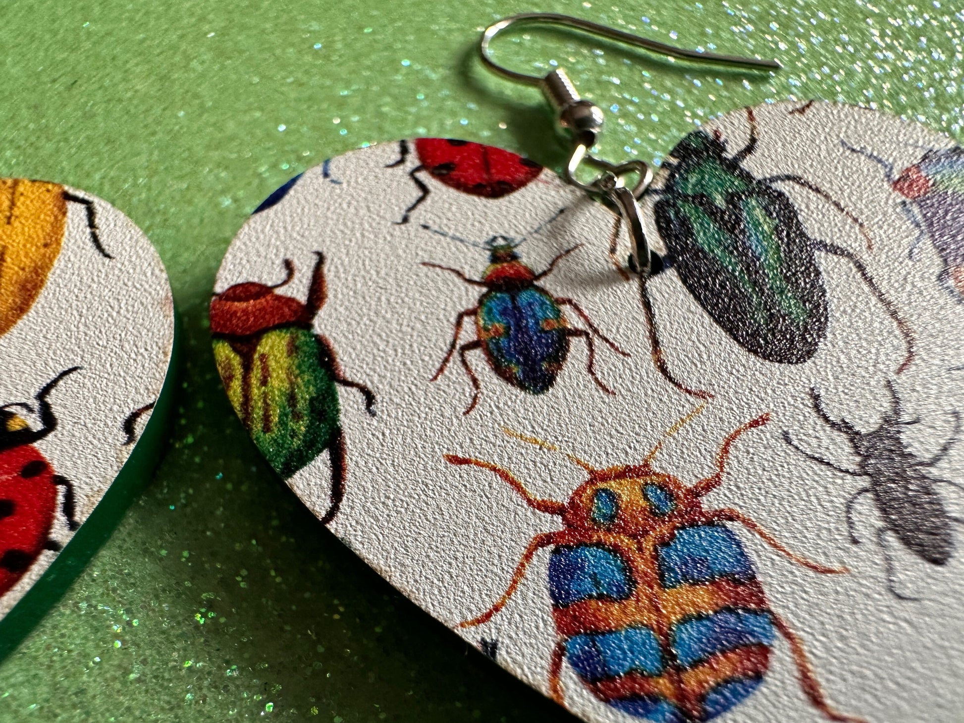Insect Earrings: Laser Cut Acrylic Insects, Bugs, Green Earrings, Beetle, Animals, Entomology, Zoo, Colorful, Best Gifts for Her/Him/Them