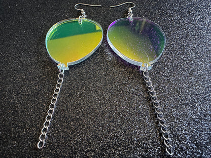 Iridescent Balloon Earrings: Laser Cut Acrylic Balloons, Party, Celebrate, Helium, Birthday, Best Gifts for Her/Him/Them