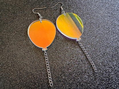 Iridescent Balloon Earrings: Laser Cut Acrylic Balloons, Party, Celebrate, Helium, Birthday, Best Gifts for Her/Him/Them