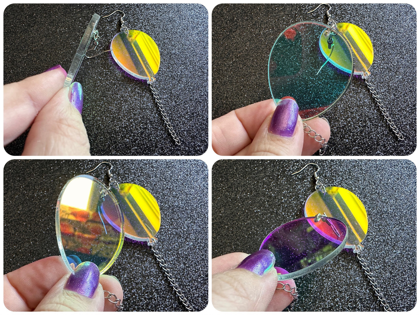 Iridescent Balloon Earrings: Laser Cut Acrylic Balloons, Party, Celebrate, Helium, Birthday, Best Gifts for Her/Him/Them