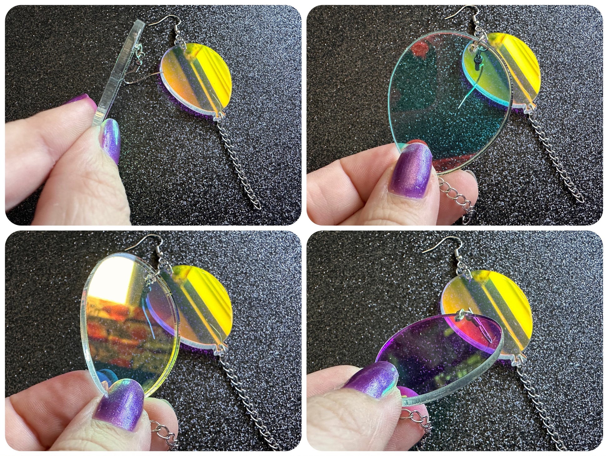 Iridescent Balloon Earrings: Laser Cut Acrylic Balloons, Party, Celebrate, Helium, Birthday, Best Gifts for Her/Him/Them