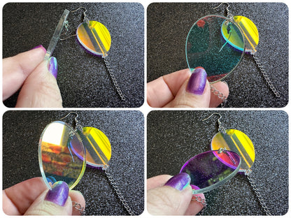 Iridescent Balloon Earrings: Laser Cut Acrylic Balloons, Party, Celebrate, Helium, Birthday, Best Gifts for Her/Him/Them