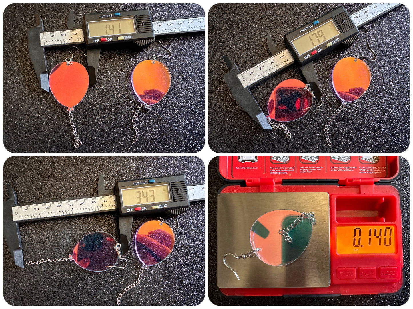 Iridescent Balloon Earrings: Laser Cut Acrylic Balloons, Party, Celebrate, Helium, Birthday, Best Gifts for Her/Him/Them