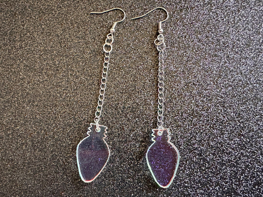 Iridescent Christmas Light Earrings: Laser Cut Acrylic, Lights, Winter, Festive, Xmas, Green Earrings, Holidays, Best Gifts for Her/Him/Them