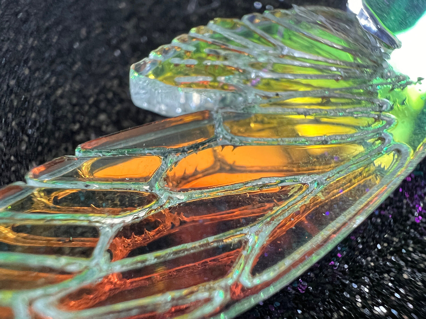 Iridescent Cicada Earrings: Laser Cut Acrylic Cicadas, Cicada Wings, Summer, Cicada Brood X Insects, Bugs, Best Gifts for Her/Him/Them