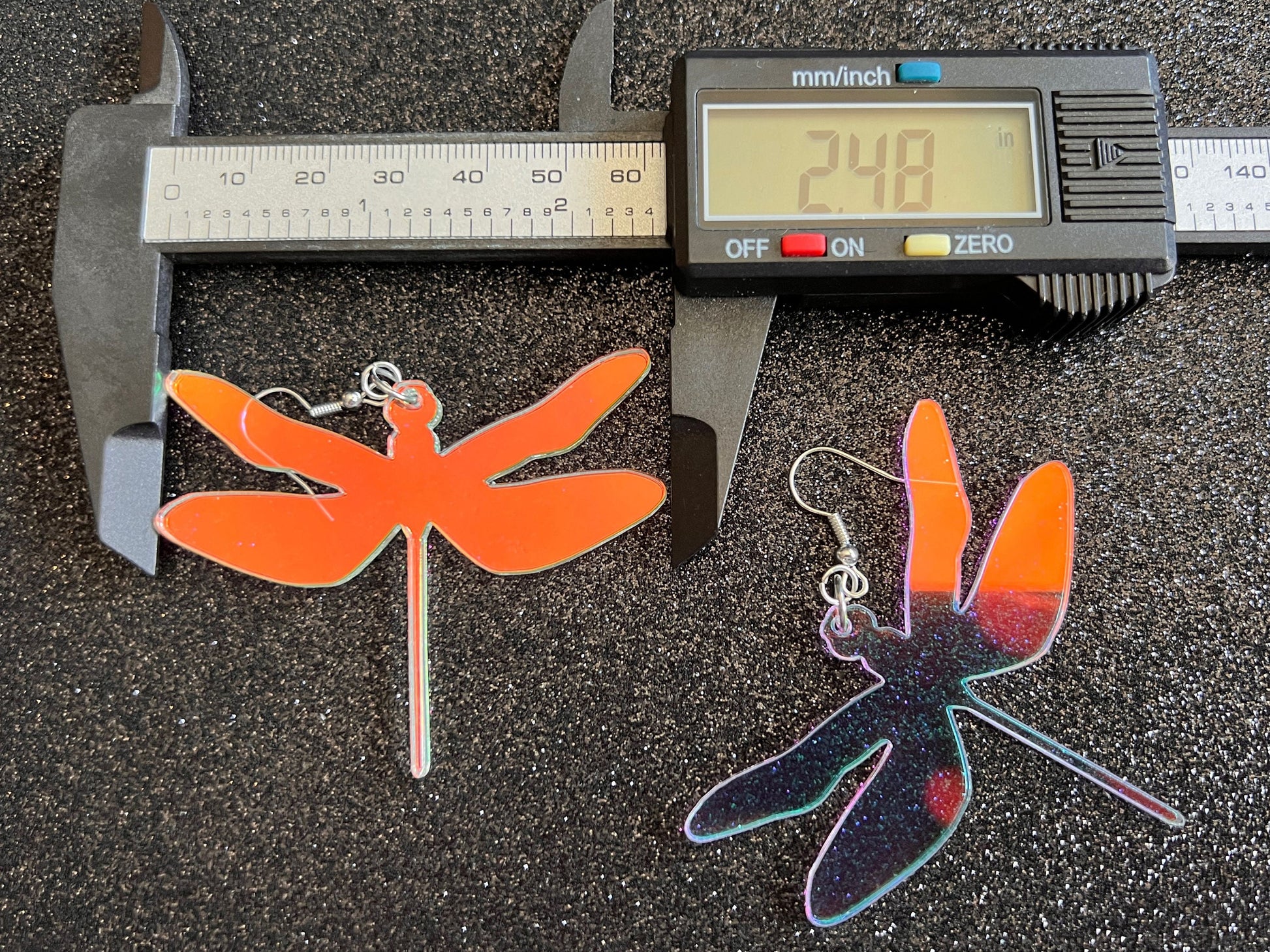 Iridescent Dragonfly Earrings: Laser Cut Acrylic Dragonflies, Summer, Lucky Insects, Bugs, Best Gifts for Her/Him/Them