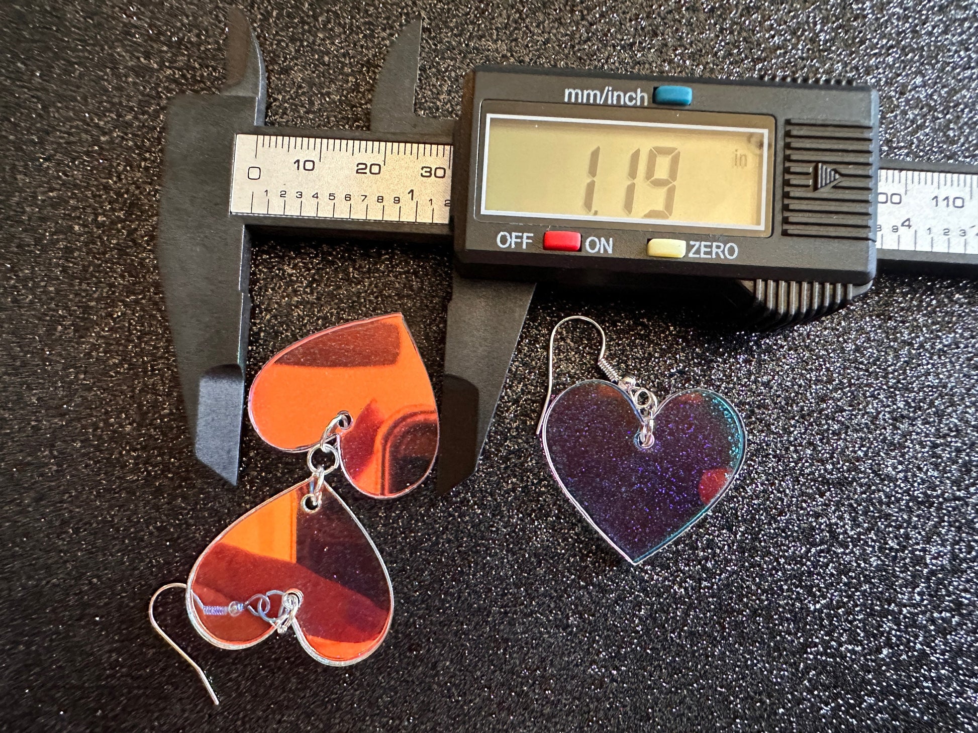 Iridescent Heart Earrings: Laser Cut Acrylic, Love, Best Friends, Valentines Gifts for Her/Him/Them