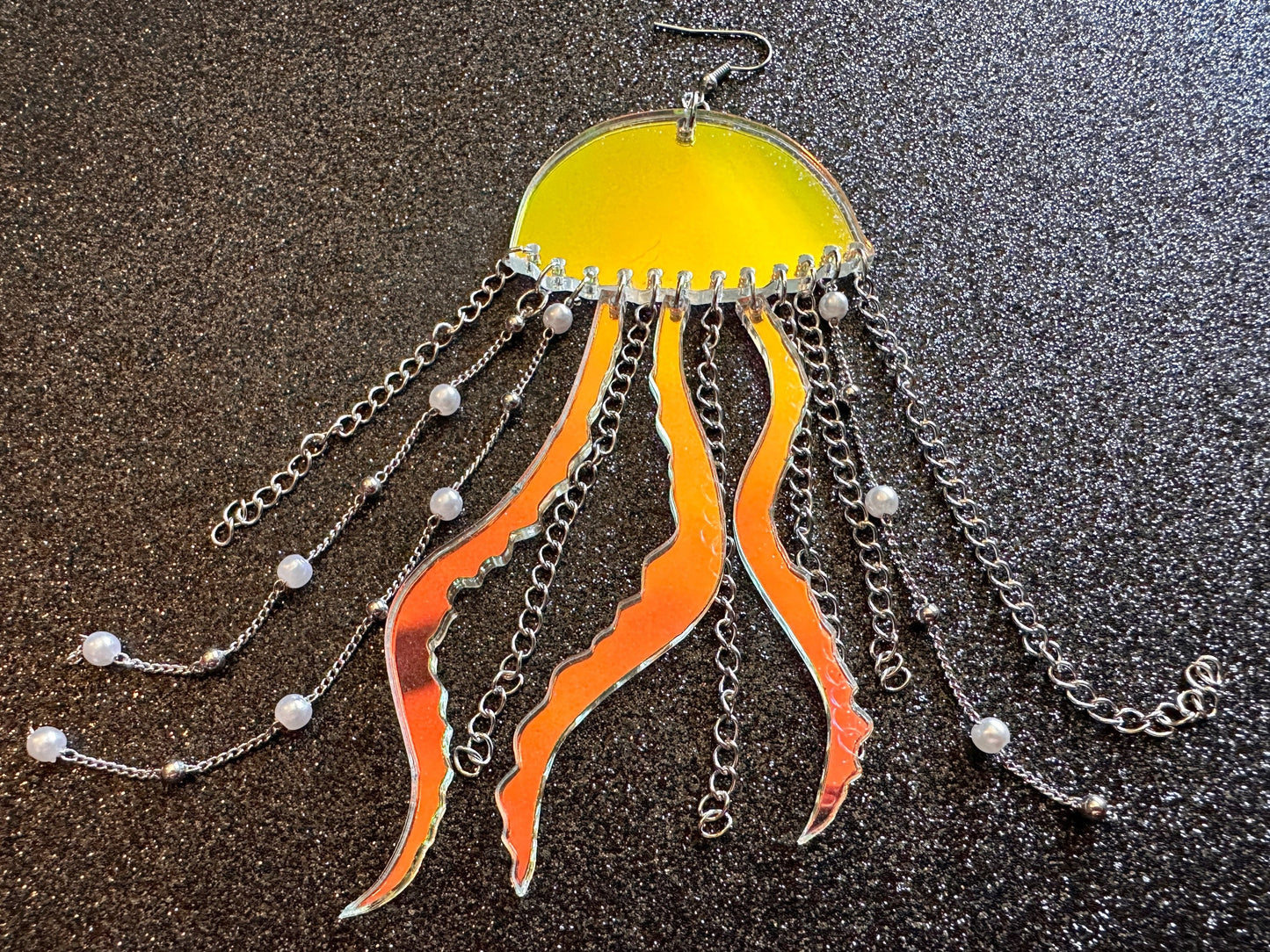 Iridescent Jellyfish Earrings: Laser Cut Acrylic Jellies, Ocean Animals, Fish, Sea Creatures, Aquatic, Gifts for Her/Him/Them