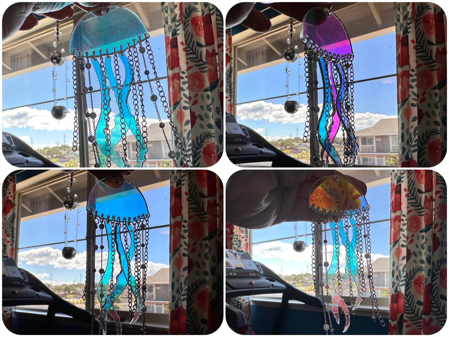 Iridescent Jellyfish Earrings: Laser Cut Acrylic Jellies, Ocean Animals, Fish, Sea Creatures, Aquatic, Gifts for Her/Him/Them