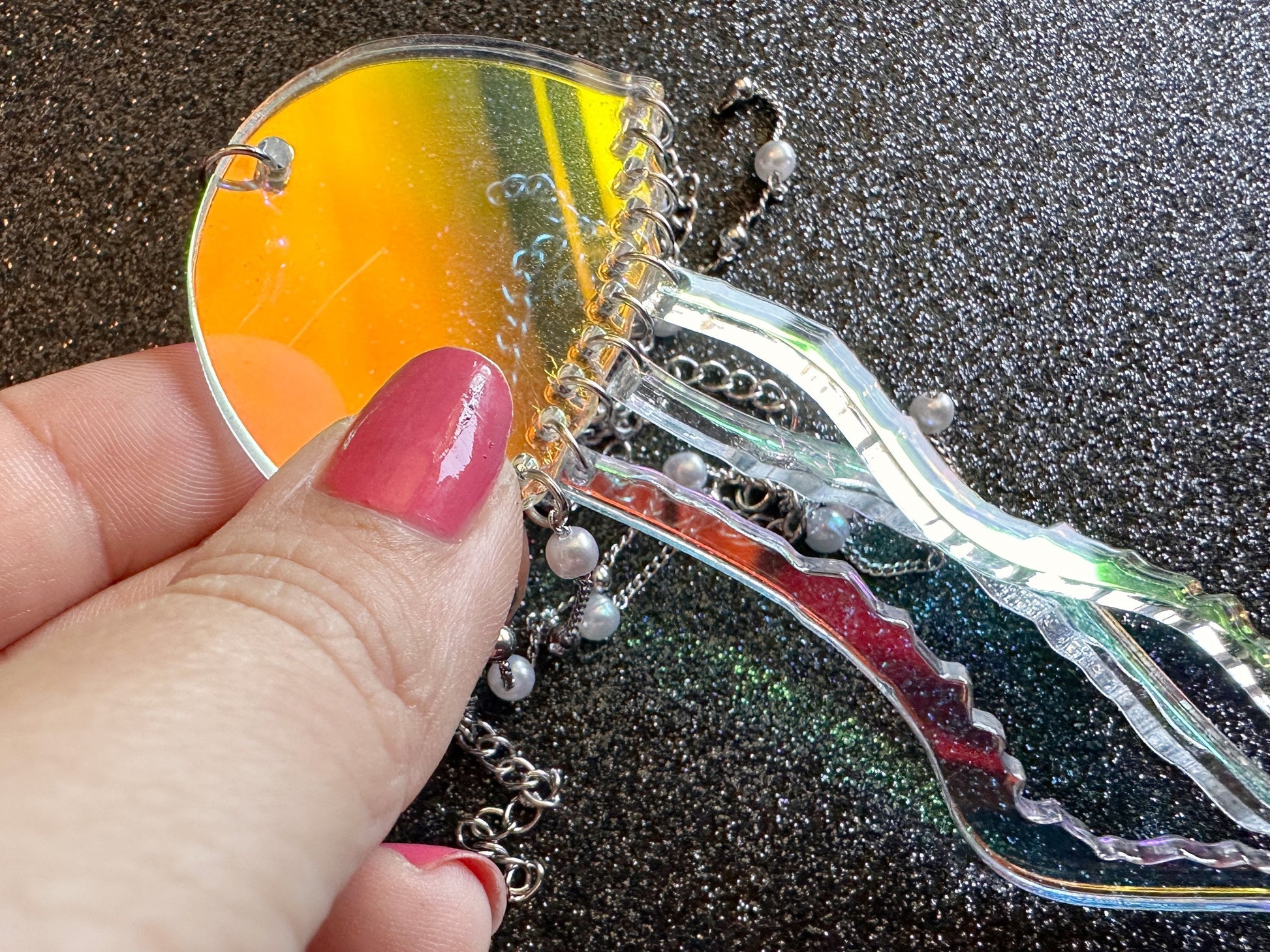 Iridescent Jellyfish Earrings: Laser Cut Acrylic Jellies, Ocean Animals, Fish, Sea Creatures, Aquatic, Gifts for Her/Him/Them