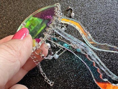 Iridescent Jellyfish Earrings: Laser Cut Acrylic Jellies, Ocean Animals, Fish, Sea Creatures, Aquatic, Gifts for Her/Him/Them