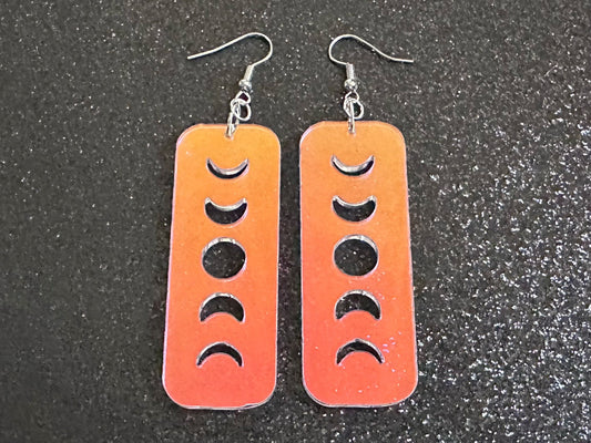 Iridescent Moon Phase Earrings: Laser Cut Acrylic Moons, Night Sky, Astrology, Astronomy, Magic, Spiritual, Best Gifts for Her/Him/Them