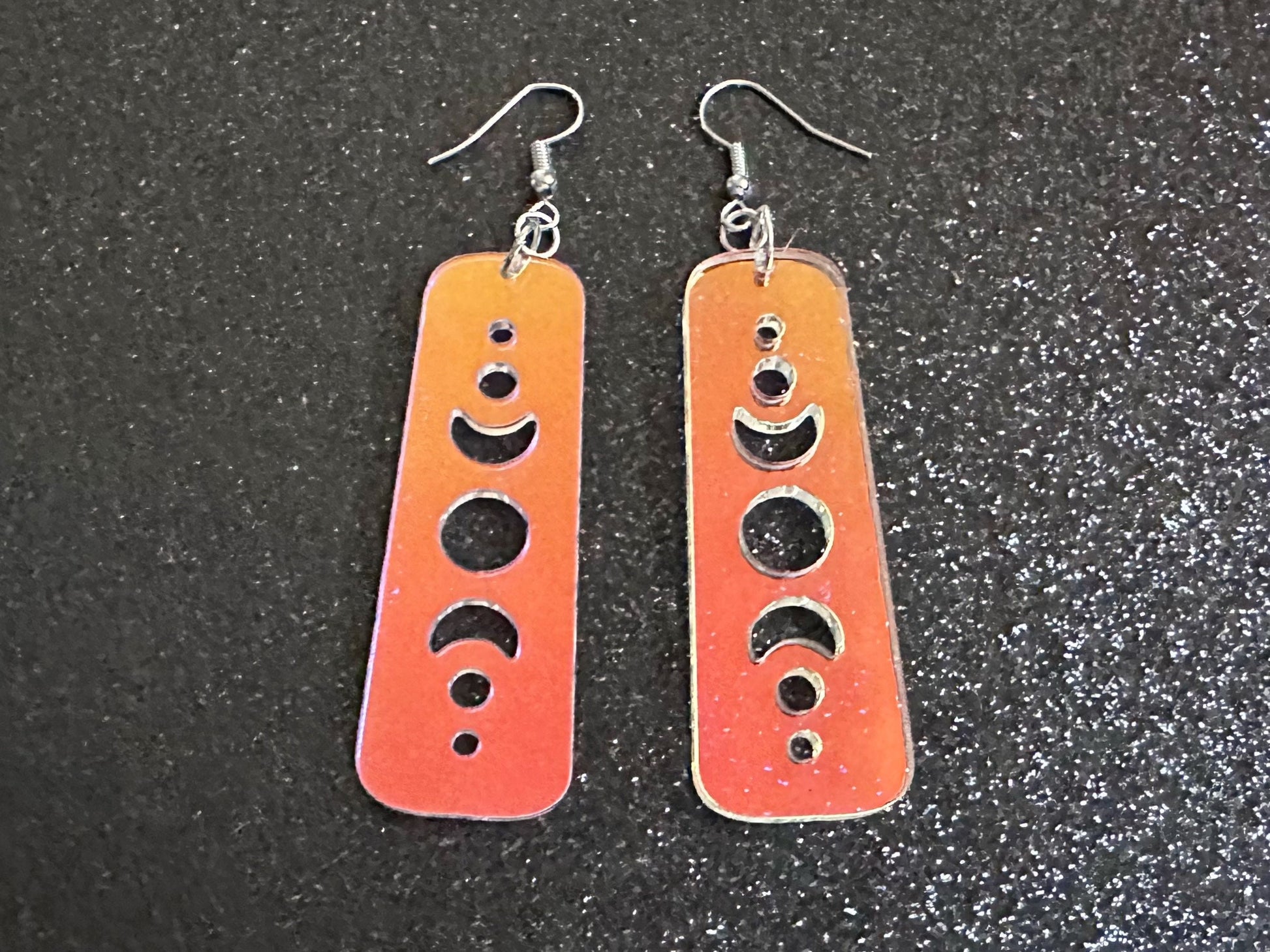 Iridescent Moon Phase Earrings: Laser Cut Acrylic Moons, Night Sky, Astrology, Astronomy, Magic, Spiritual, Best Gifts for Her/Him/Them