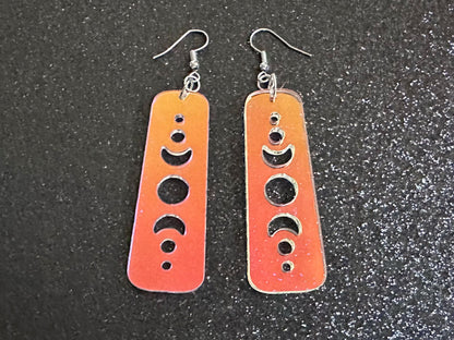Iridescent Moon Phase Earrings: Laser Cut Acrylic Moons, Night Sky, Astrology, Astronomy, Magic, Spiritual, Best Gifts for Her/Him/Them