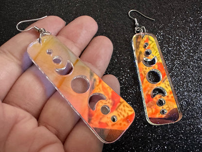 Iridescent Moon Phase Earrings: Laser Cut Acrylic Moons, Night Sky, Astrology, Astronomy, Magic, Spiritual, Best Gifts for Her/Him/Them